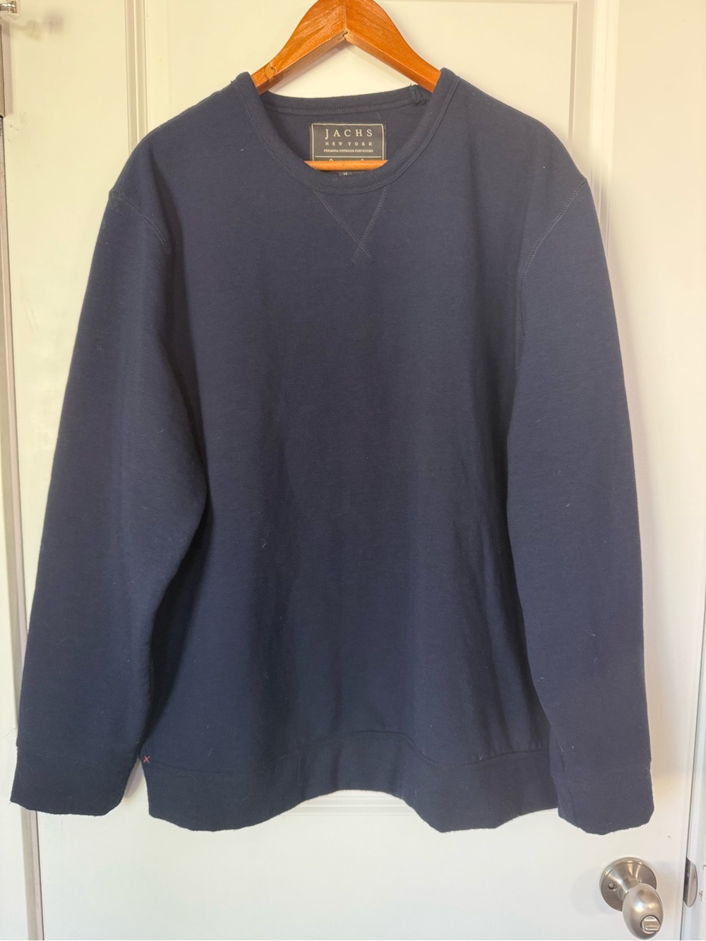 Jachs New York Men's Size XL Navy Blue Long Sleeve Crewneck Pullover Sweatshirt